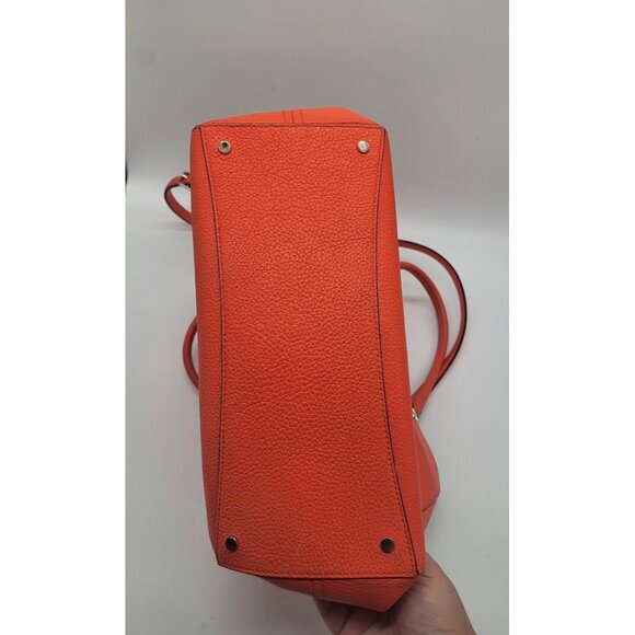 KATE SPADE LEILA Medium Triple Compartment Satchel Purse Handbag Orange - Picture 5 of 12